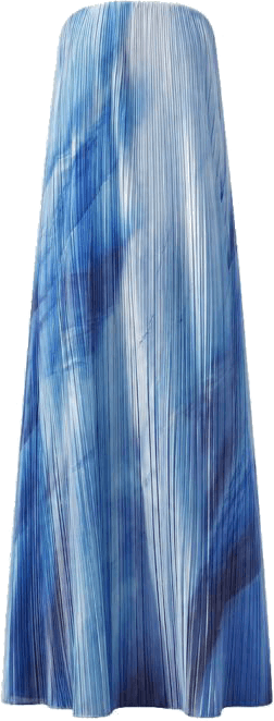 Blue pleated maxi dress