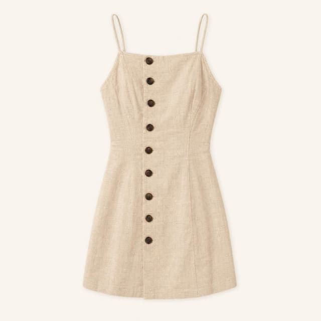 Beige button-front dress