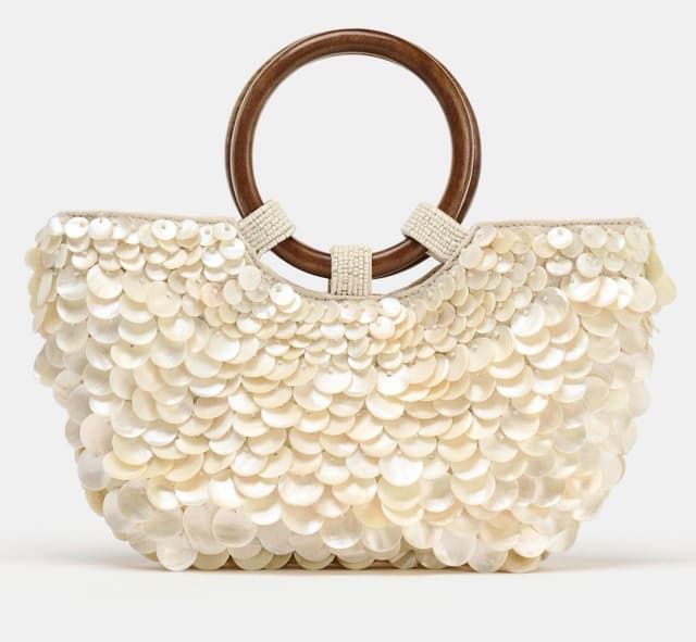 Ivory sequin evening bag