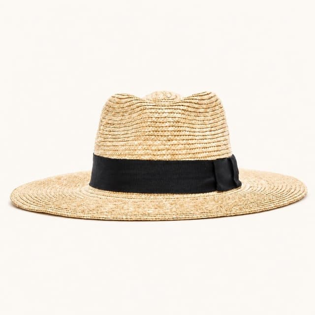 Wide-brim straw hat