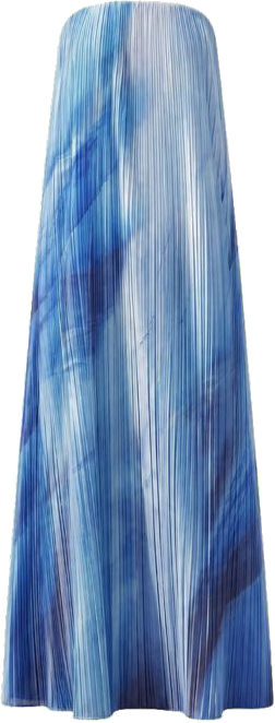 Blue pleated maxi dress
